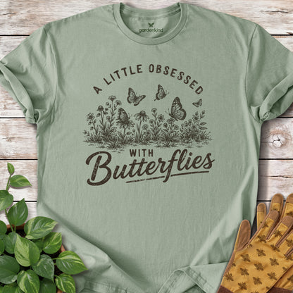 A Little Obsessed with Butterflies Tee, Sage