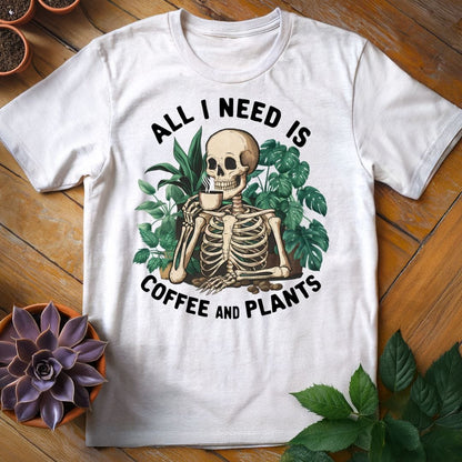 All I Need is Coffee and Plants Tee T-Shirt White / S