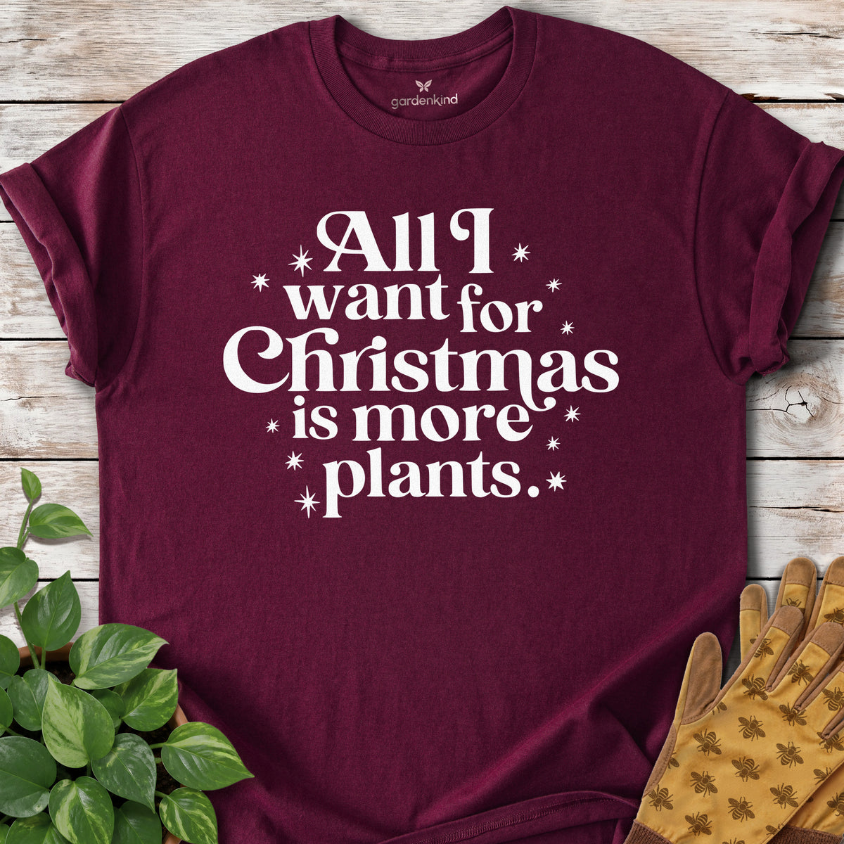 All I Want for Christmas Tee, Maroon