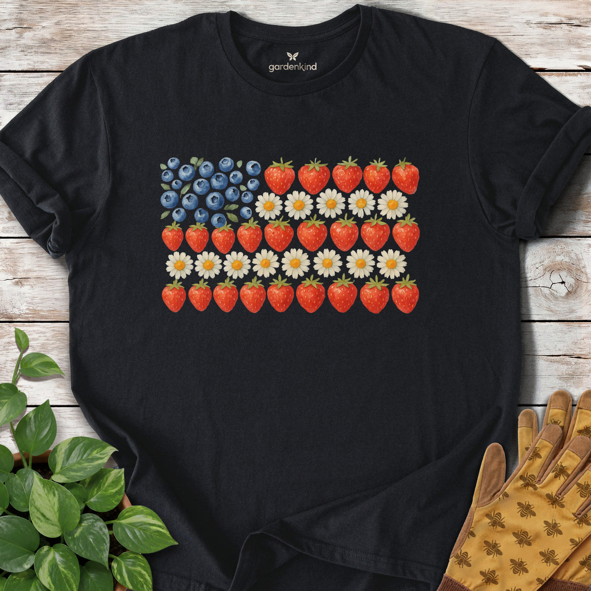 American Flag Tee, Black
