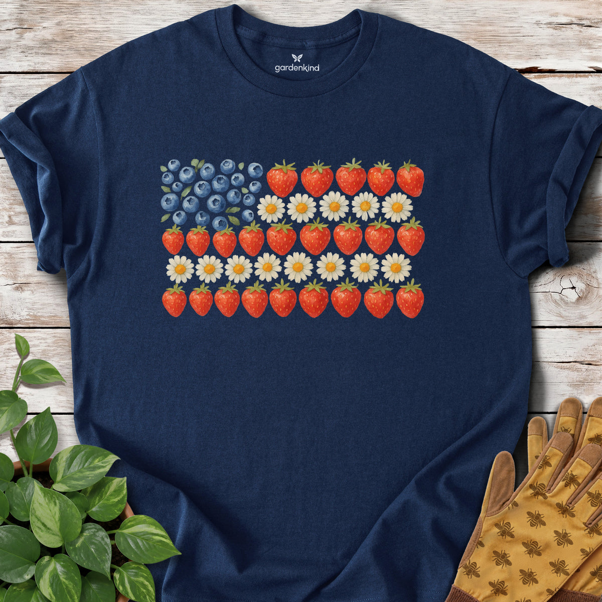 American Flag Tee, Navy