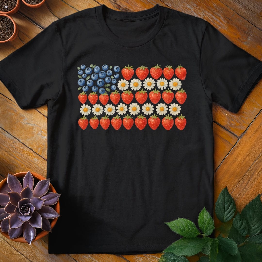 American Flag Tee T-Shirt Black / S