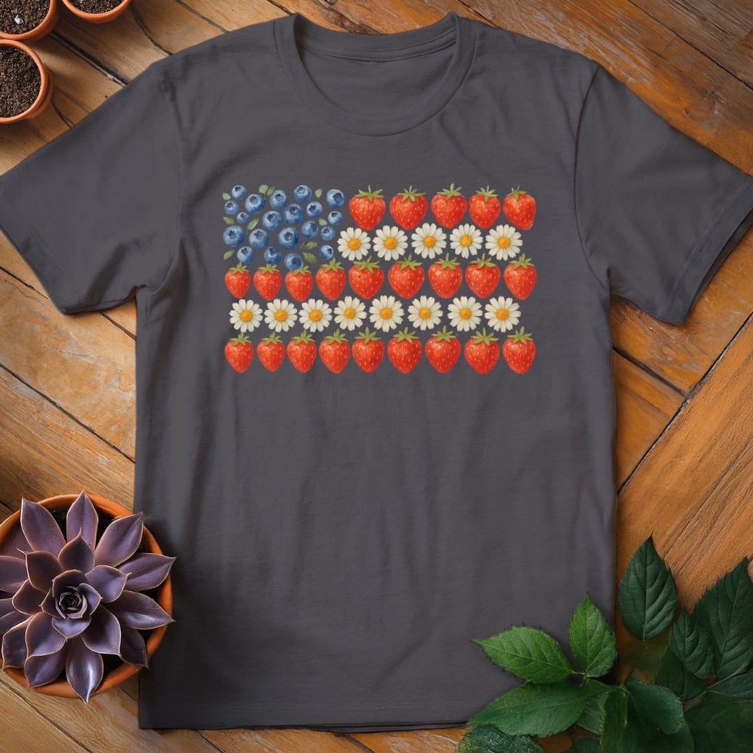 American Flag Tee T-Shirt Charcoal / S