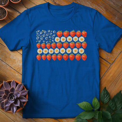 American Flag Tee T-Shirt Royal / S