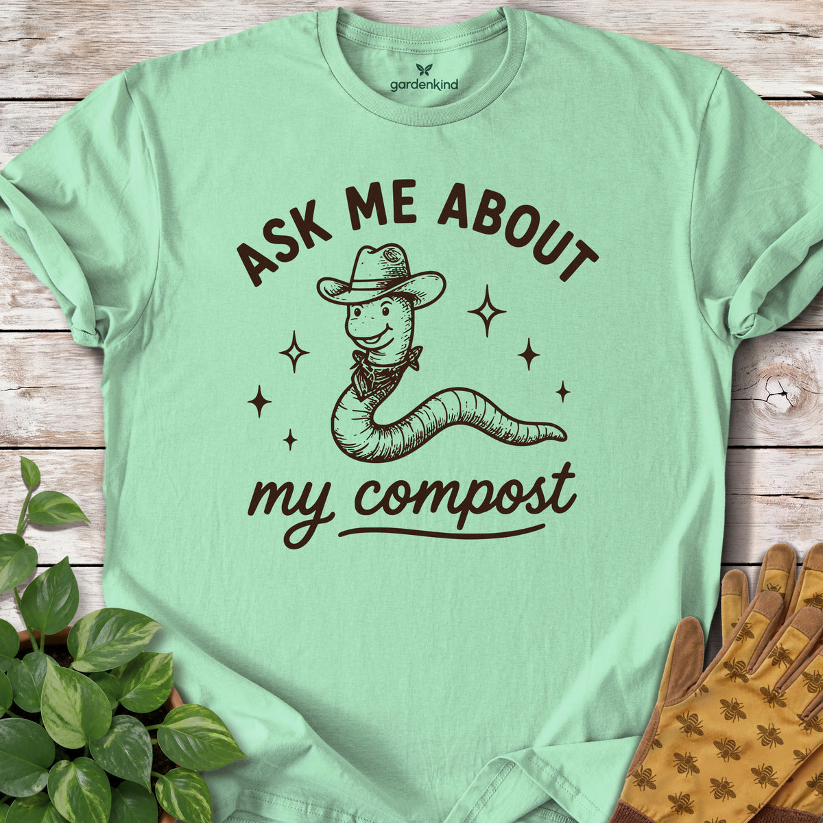 Ask Me About My Compost Tee, Mint Green
