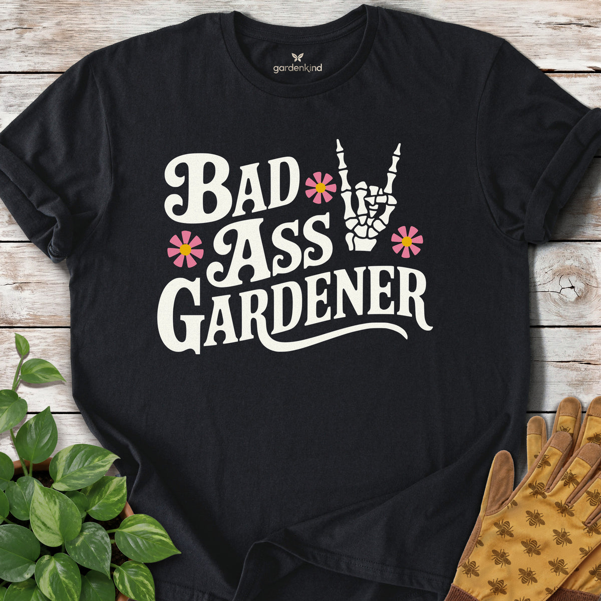 Bad Ass Gardener Tee, Black