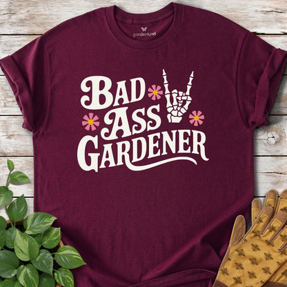 Bad Ass Gardener Tee, Maroon