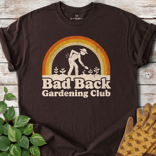Bad Back Gardening Club Tee, Dark Chocolate