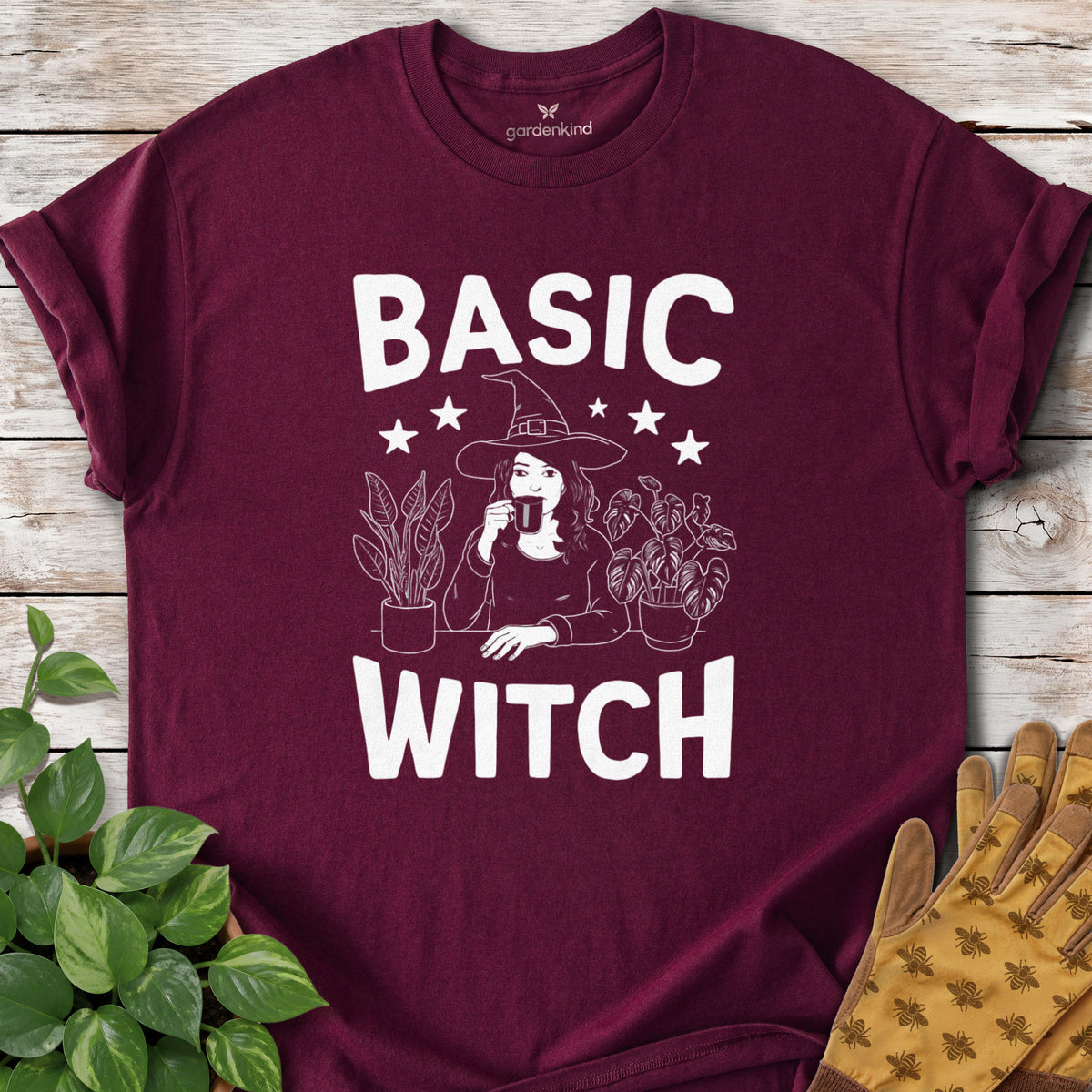 Basic Witch Tee, Maroon