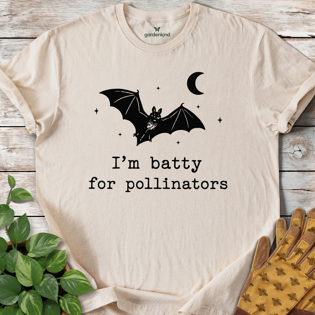 Batty for Pollinators Tee, Natural