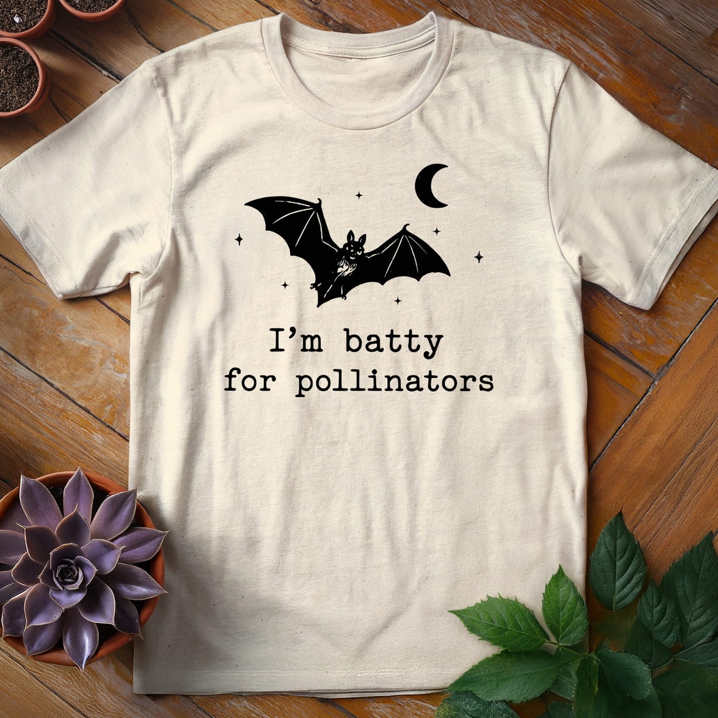 Batty for Pollinators Tee T-Shirt Natural / S