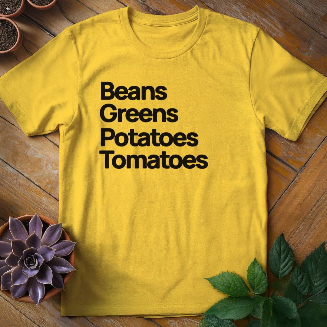 Beans Greens Potatoes Tomatoes Tee T-Shirt Daisy / S