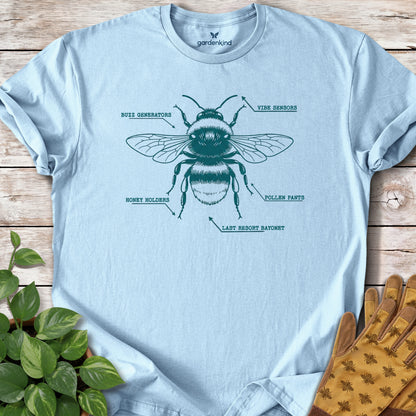 Bee Anatomy Tee, Light Blue