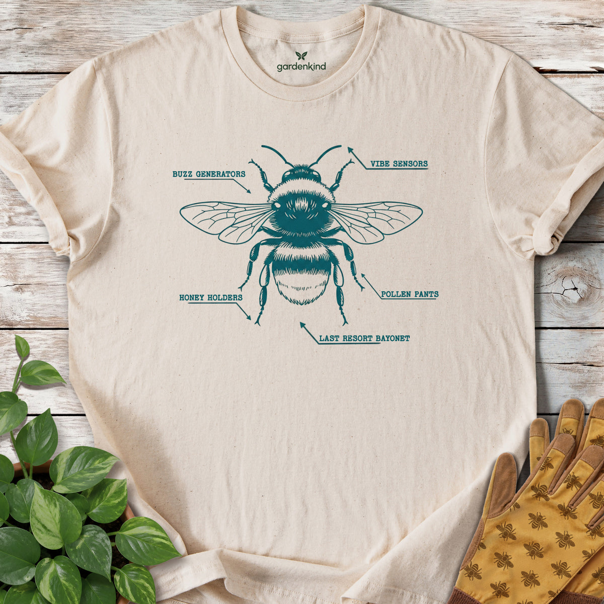 Bee Anatomy Tee, Natural