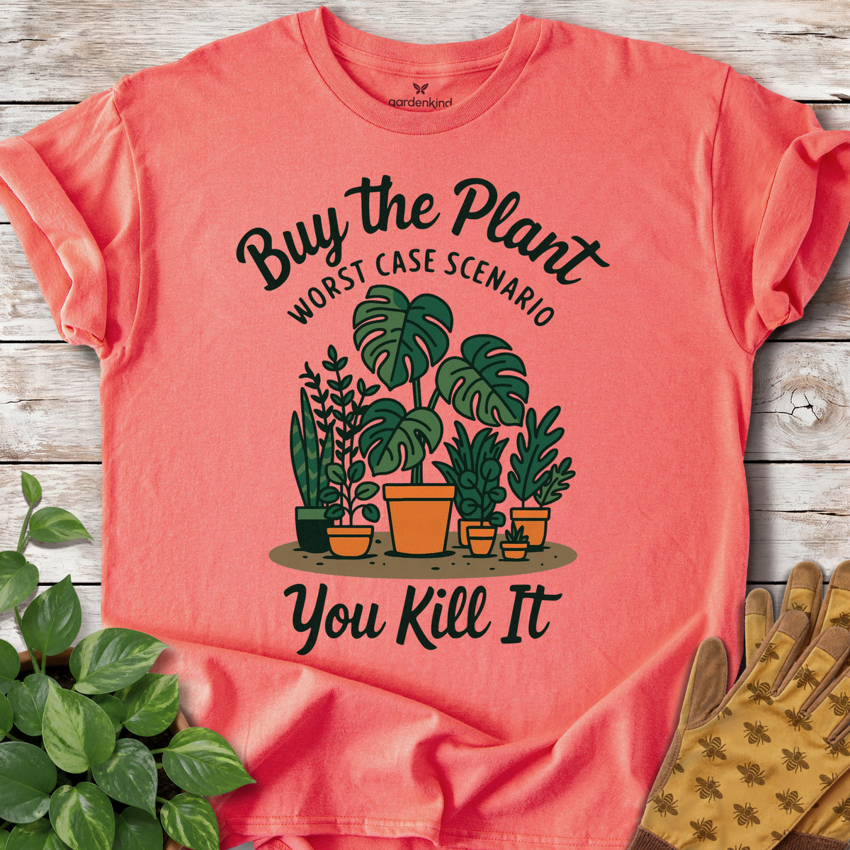 Buy the Plant Tee, Coral Silk