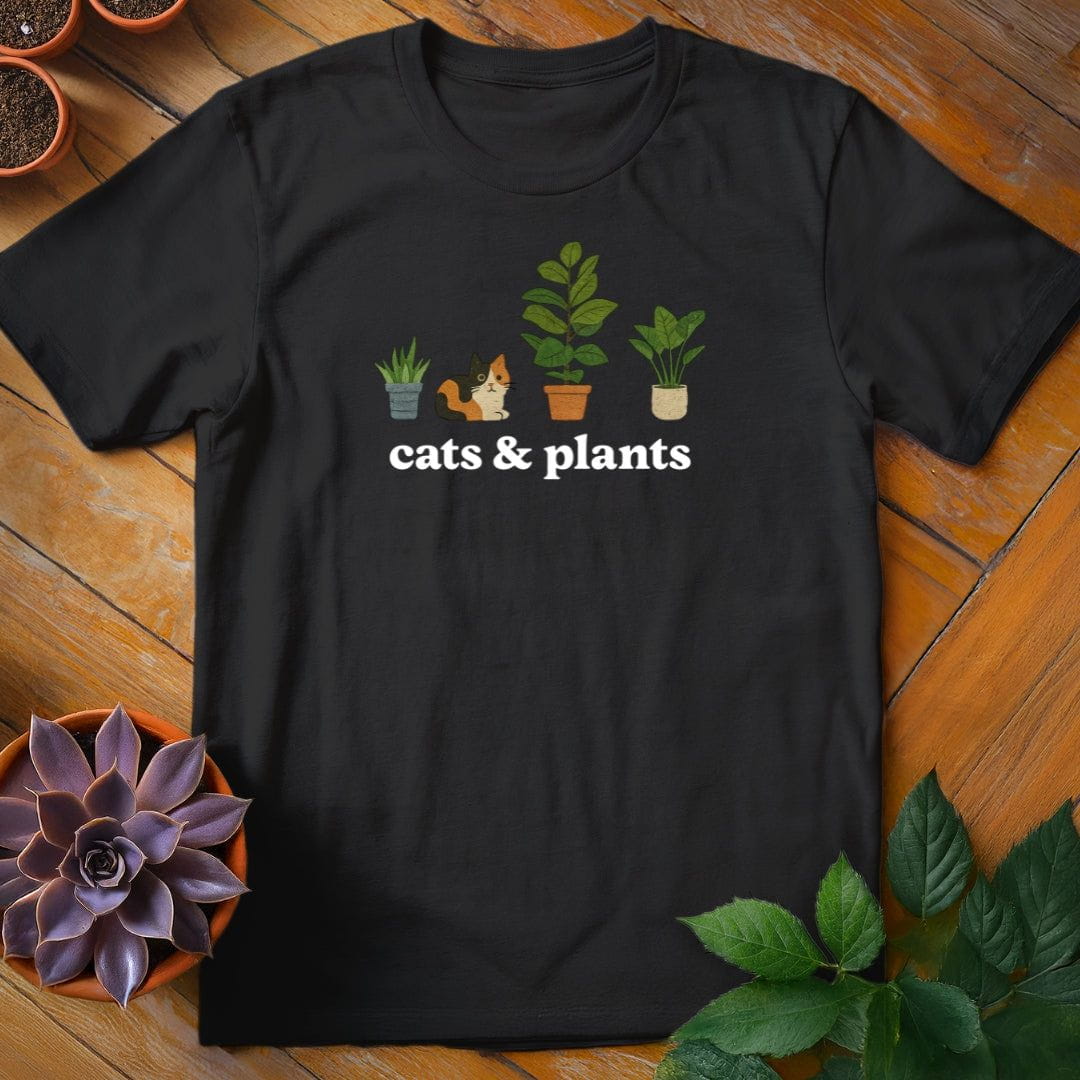 Cats & Plants Icons Tee T-Shirt Black / S