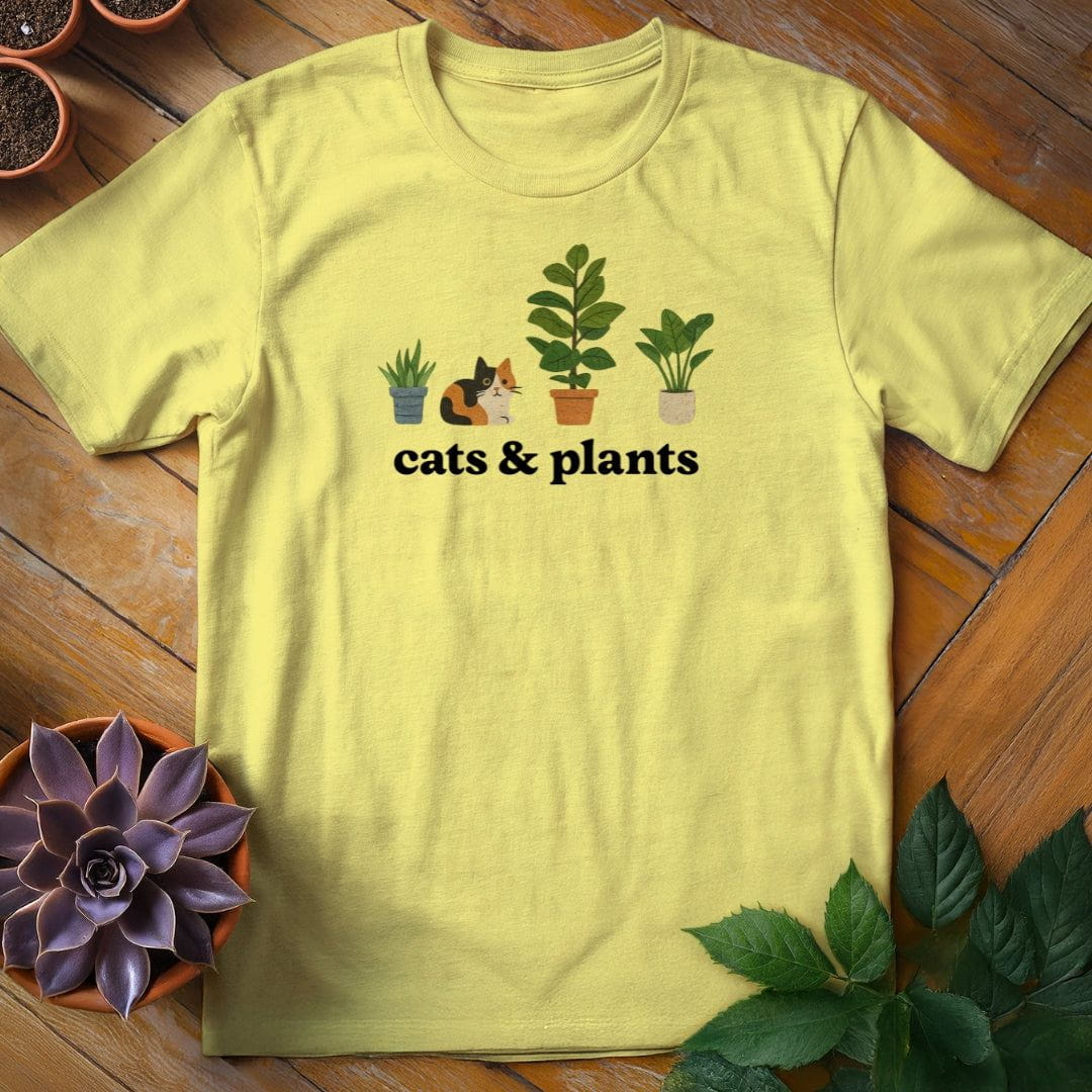 Cats & Plants Icons Tee T-Shirt Cornsilk / S