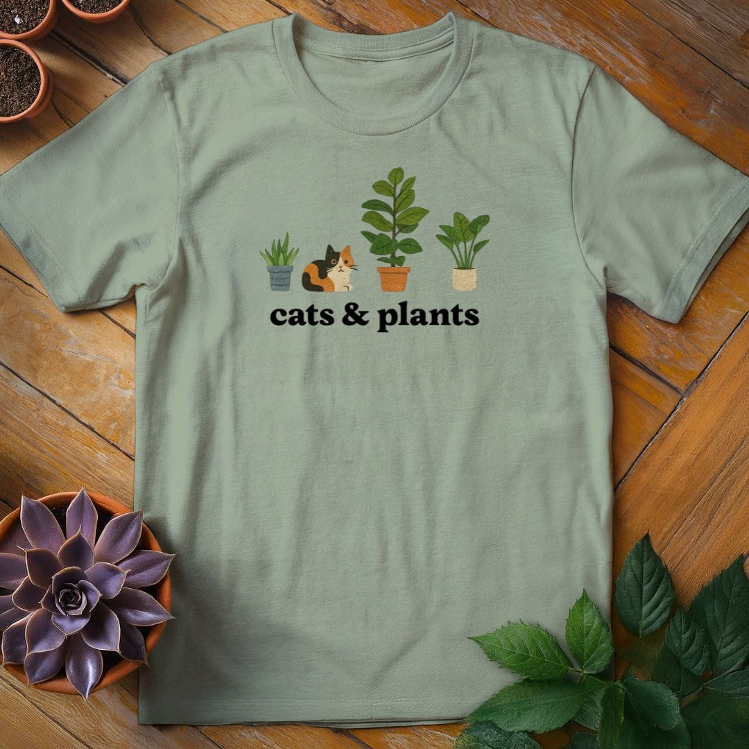 Cats & Plants Icons Tee T-Shirt Sage / S