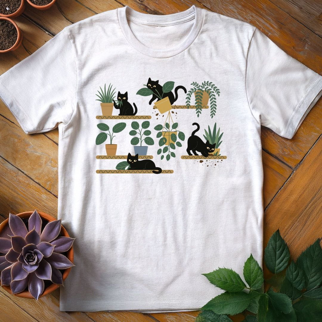 Cats & Plants Shelves Tee T-Shirt White / S