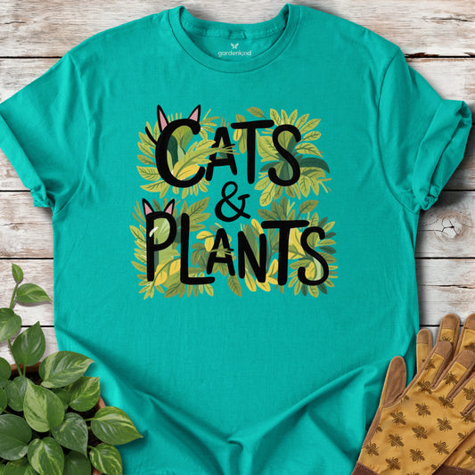 Cats & Plants Tee, Jade Dome