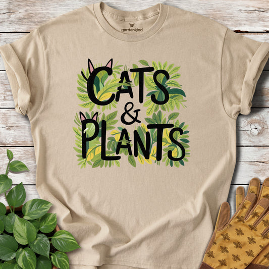 Cats & Plants Tee, Sand