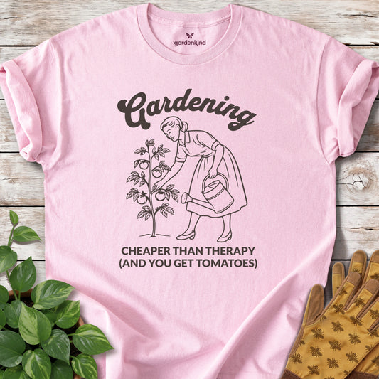 Cheaper Than Therapy Tee, Light Pink