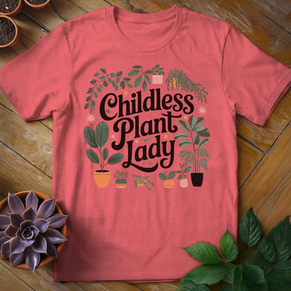 Childless Plant Lady T-Shirt Coral Silk / S