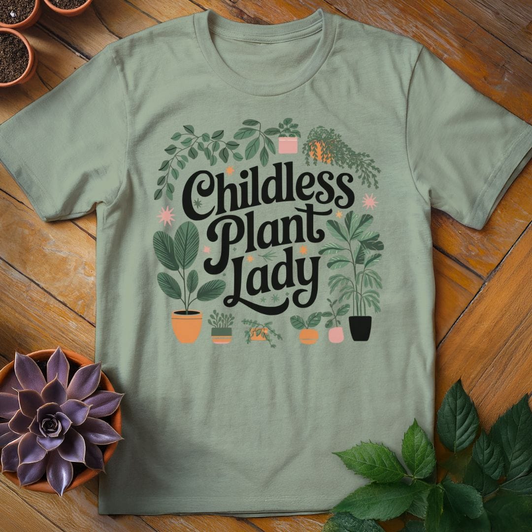 Childless Plant Lady T-Shirt Sage / XL
