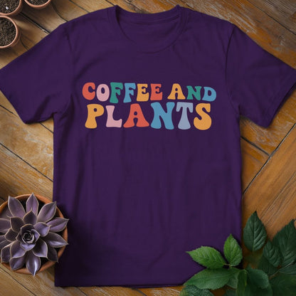 Coffee and Plants Tee T-Shirt Purple / S