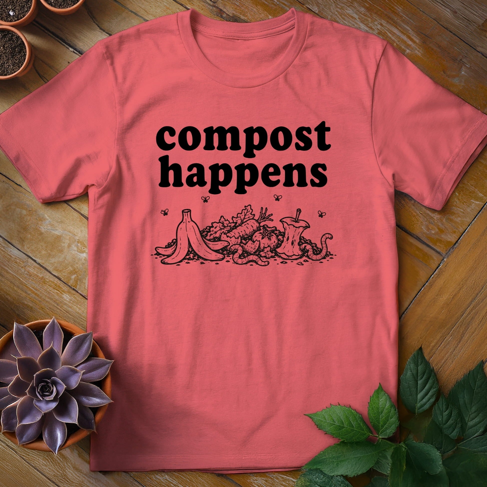 Compost Happens Tee T-Shirt Coral Silk / S