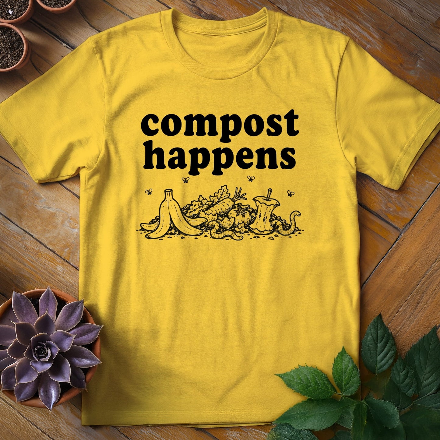Compost Happens Tee T-Shirt Daisy / S