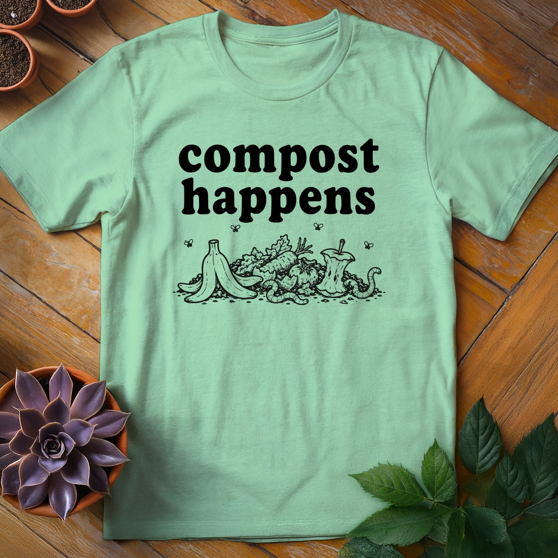 Compost Happens Tee T-Shirt Mint Green / S