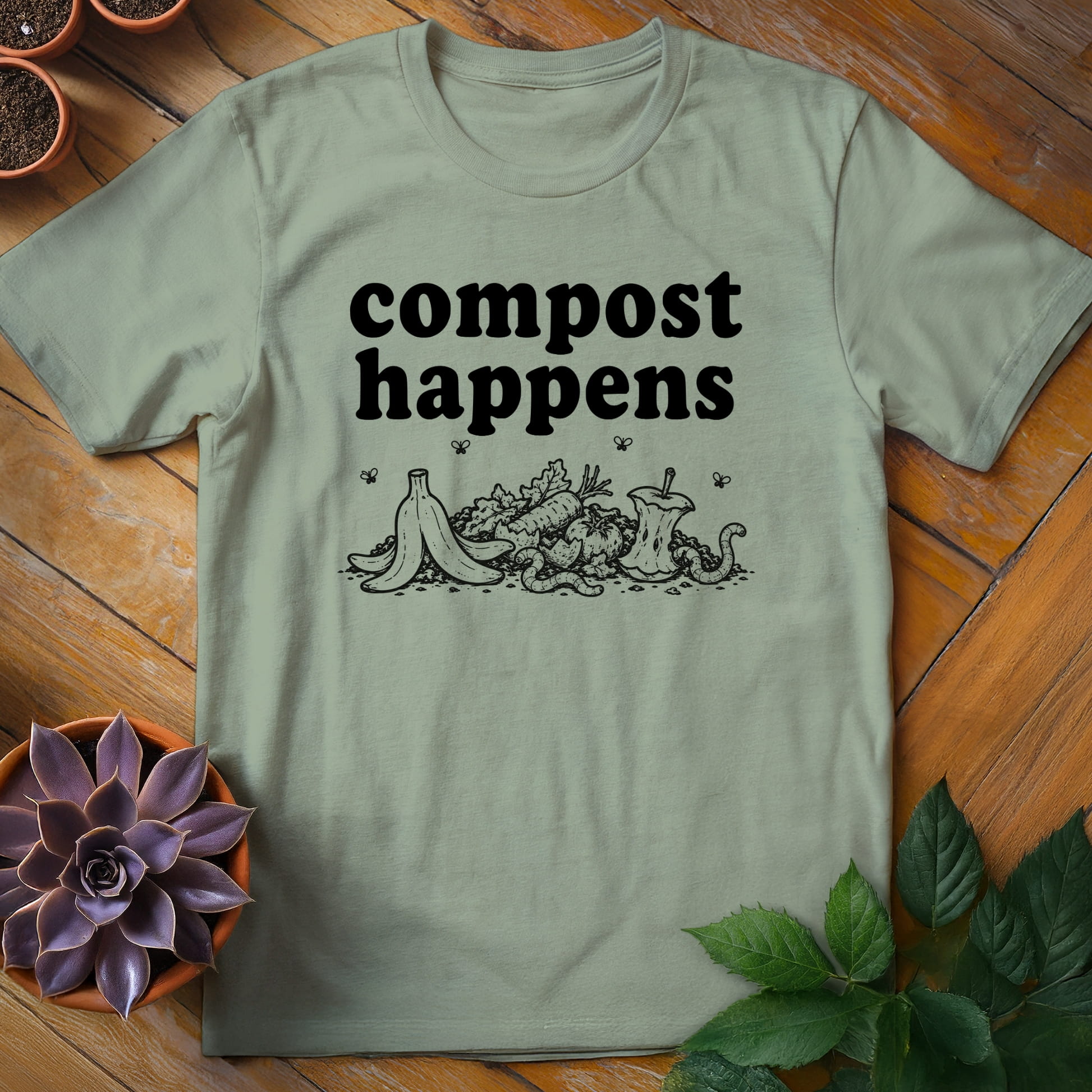 Compost Happens Tee T-Shirt Sage / S