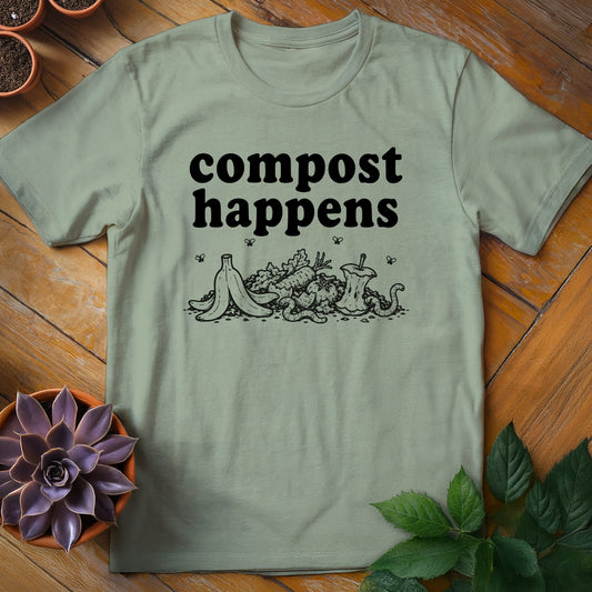 Compost Happens Tee T-Shirt Sage / S