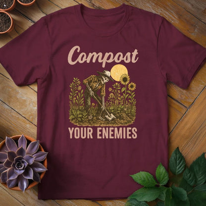 Compost Your Enemies Tee T-Shirt Maroon / S