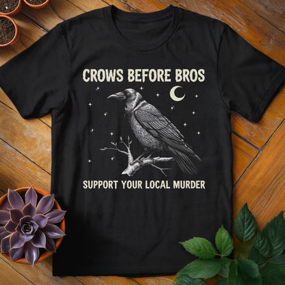 Crows Before Bros Tee T-Shirt Black / S