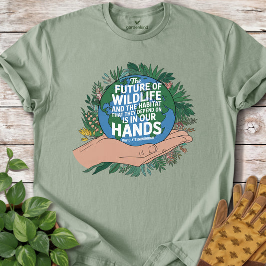 David Attenborough Quote Tee, Sage