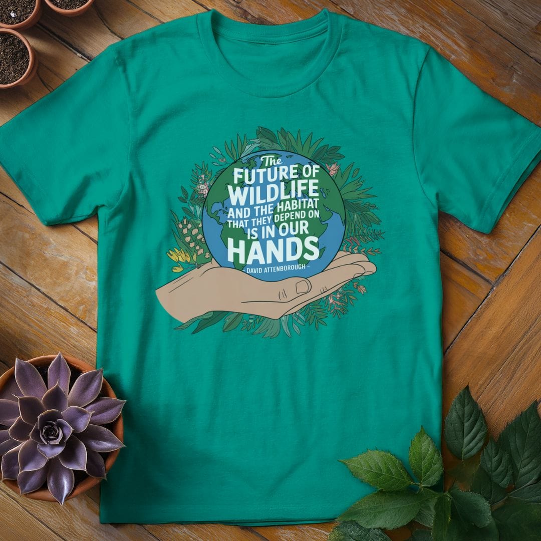 David Attenborough Quote Tee T-Shirt Jade Dome / S