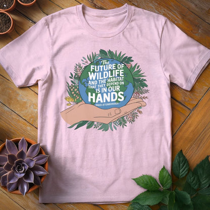 David Attenborough Quote Tee T-Shirt Light Pink / S