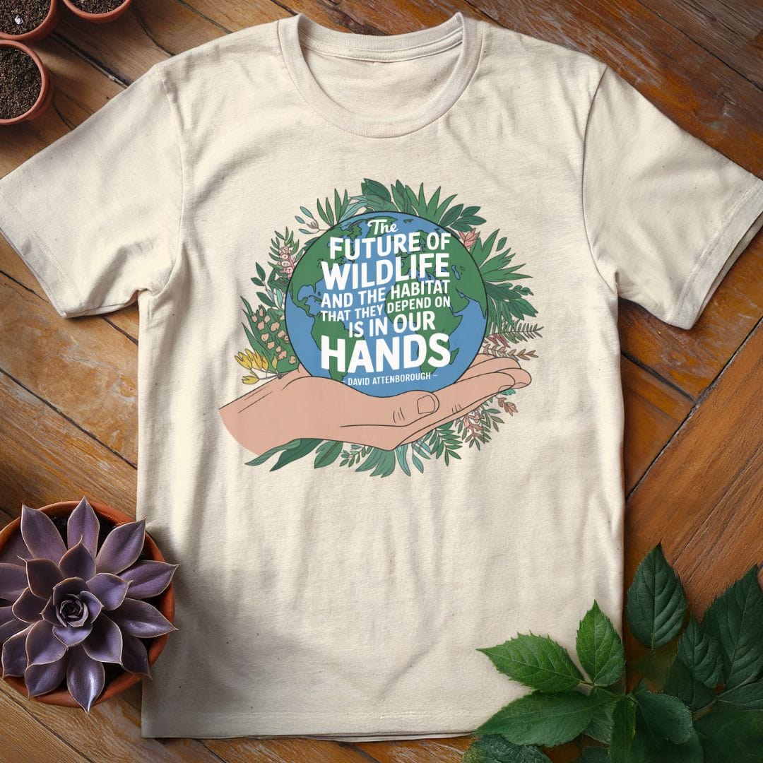 David Attenborough Quote Tee T-Shirt Natural / S