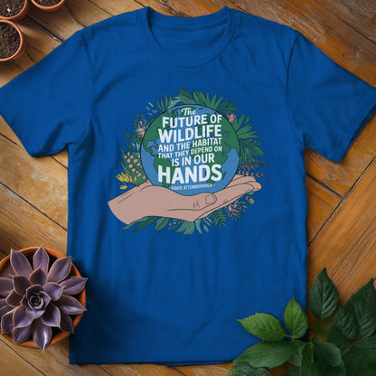 David Attenborough Quote Tee T-Shirt Royal / S