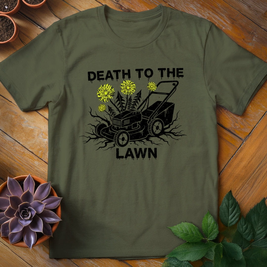 Death to the Lawn Tee T-Shirt Military Green / S