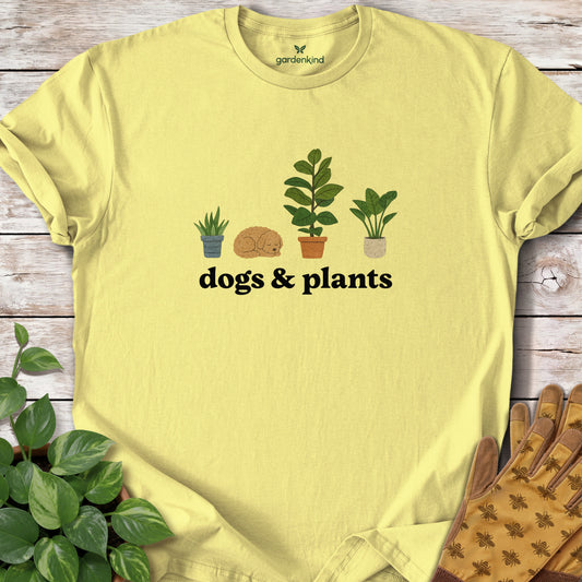Dogs & Plants Icons Tee, Cornsilk
