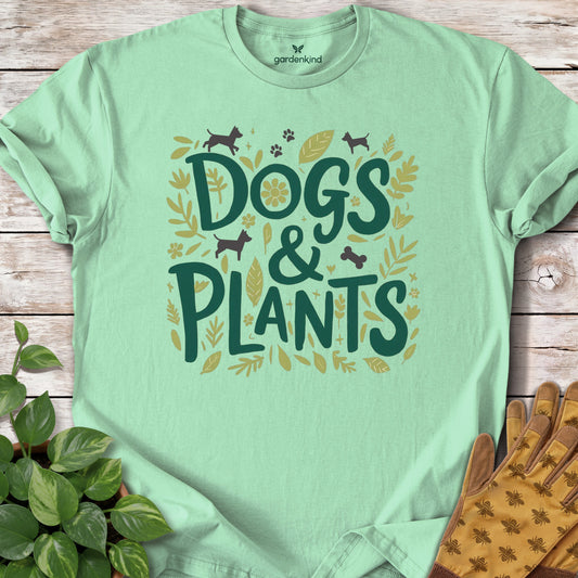Dogs & Plants Tee, Mint Green