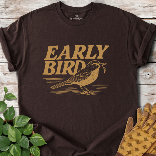 Early Bird Tee, Dark Chocolate
