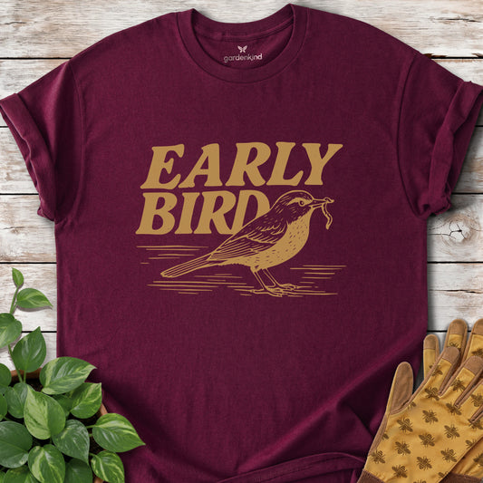 Early Bird Tee, Maroon