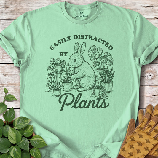 Easily Distracted Bunny Tee, Mint Green