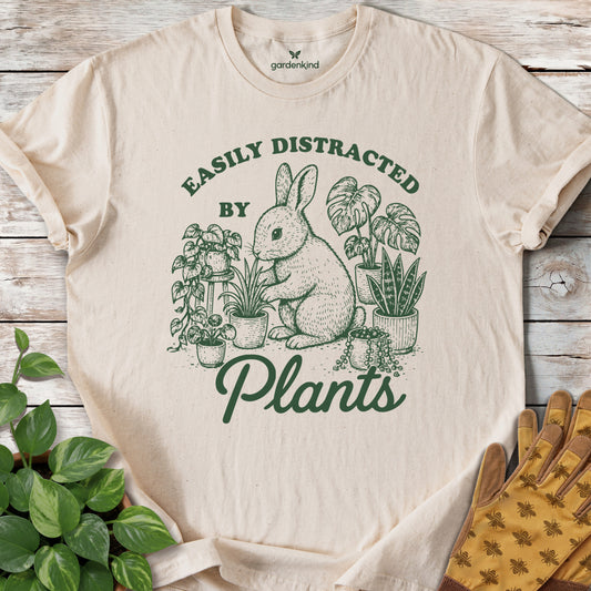 Easily Distracted Bunny Tee, Natural