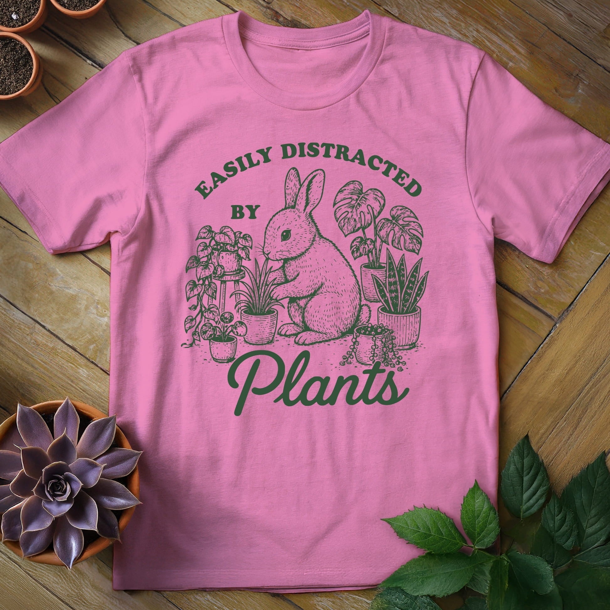 Easily Distracted by Plants Tee T-Shirt Azalea / S