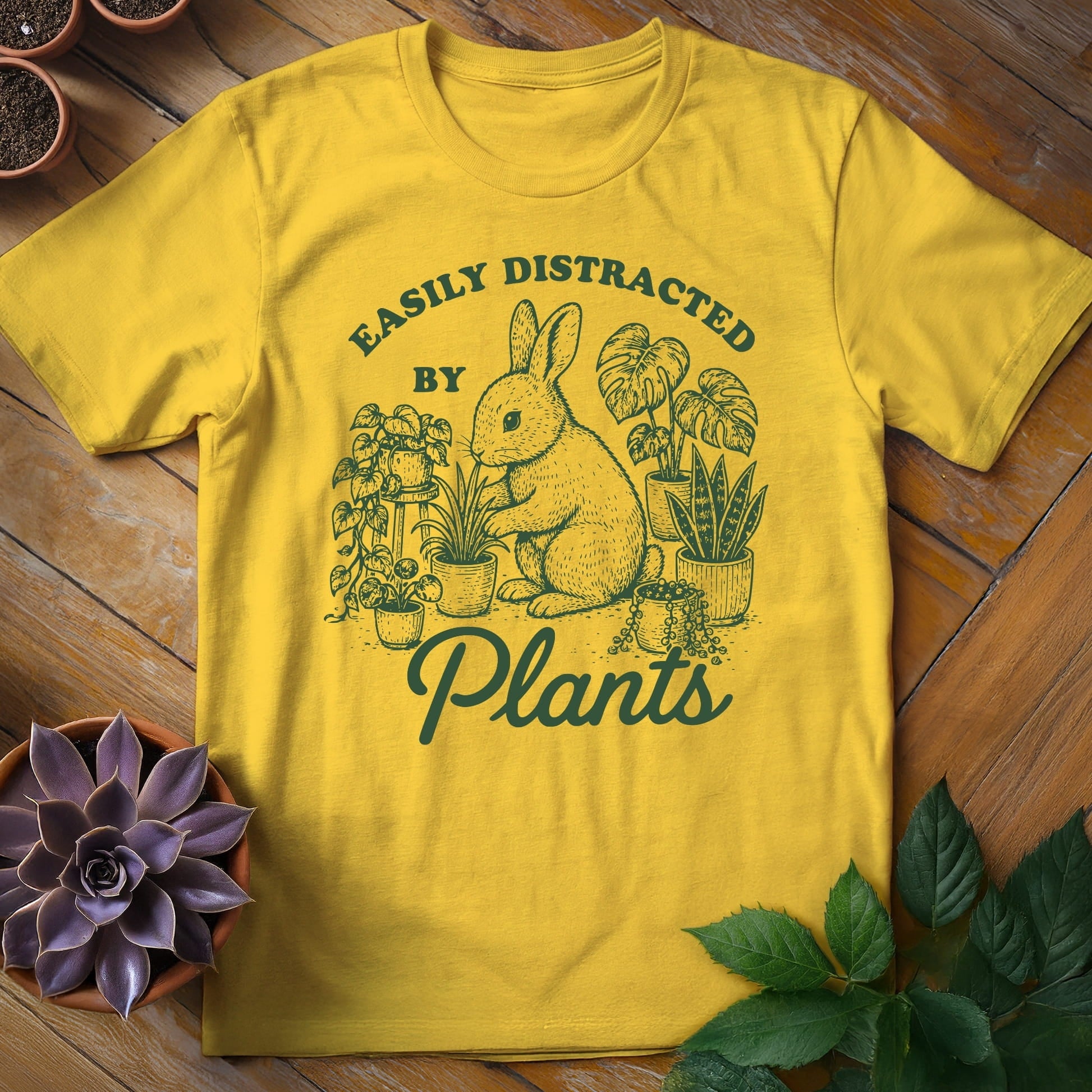 Easily Distracted by Plants Tee T-Shirt Daisy / S